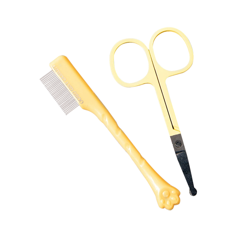 Pet cleaning comb at scissor kit