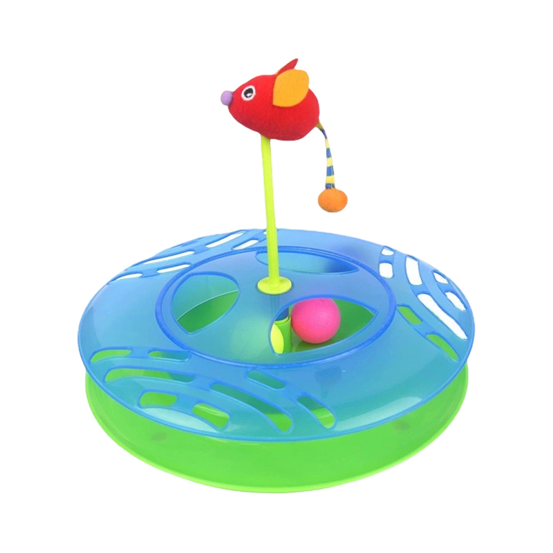 Interactive turntable cat toy